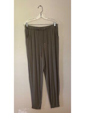 French Laundry Womens 1X Sage Green Joggers Elastic Waistband Drawstring